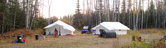 Tent Camp at Misty River Outfitters in Alberta